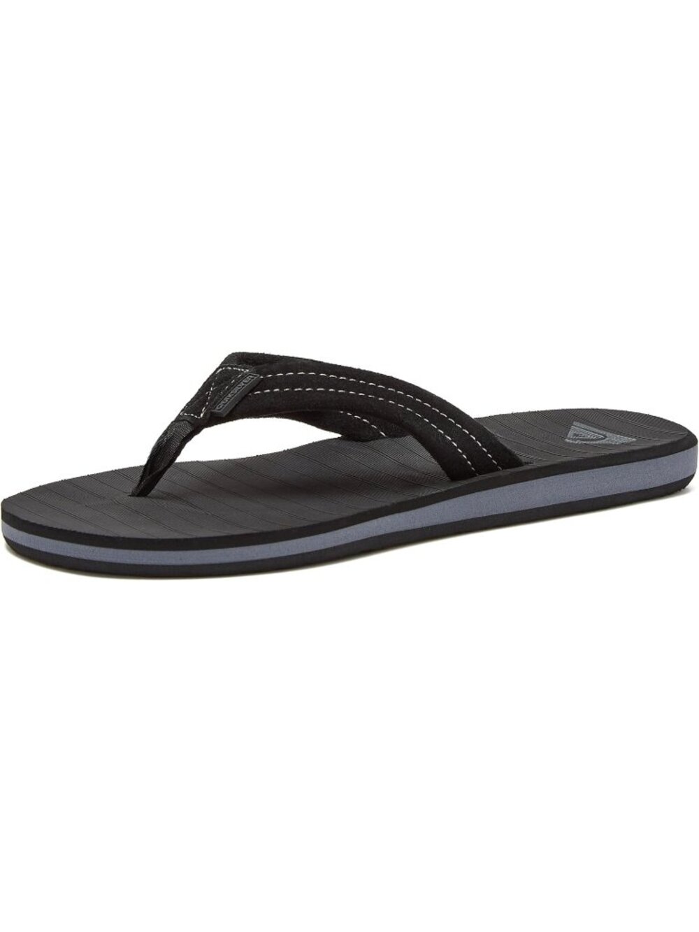 Men's Solid Black Suede Flip Flops Arch Support Athletic Sandals Thong Casual
